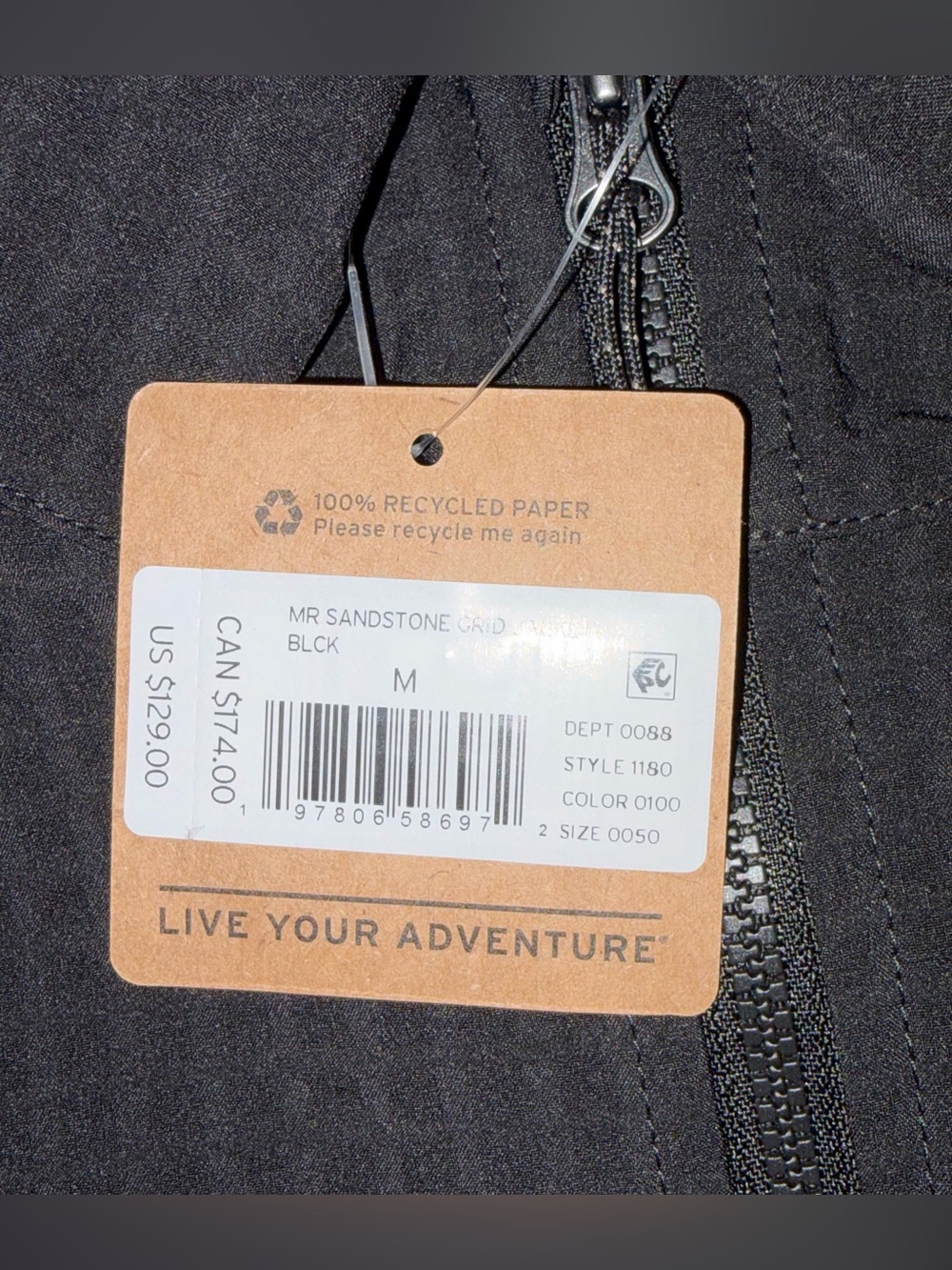 $129 Eddie Bauer Sandstone Grid Black Jacket Men’s Sz: Medium - Picture 4 of 6